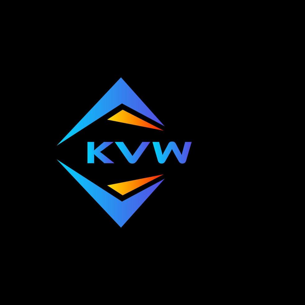 création de logo de technologie abstraite kvw sur fond noir. concept de logo de lettre initiales créatives kvw. vecteur