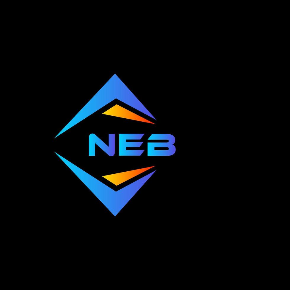 création de logo de technologie abstraite neb sur fond noir. concept de logo de lettre initiales créatives neb. vecteur