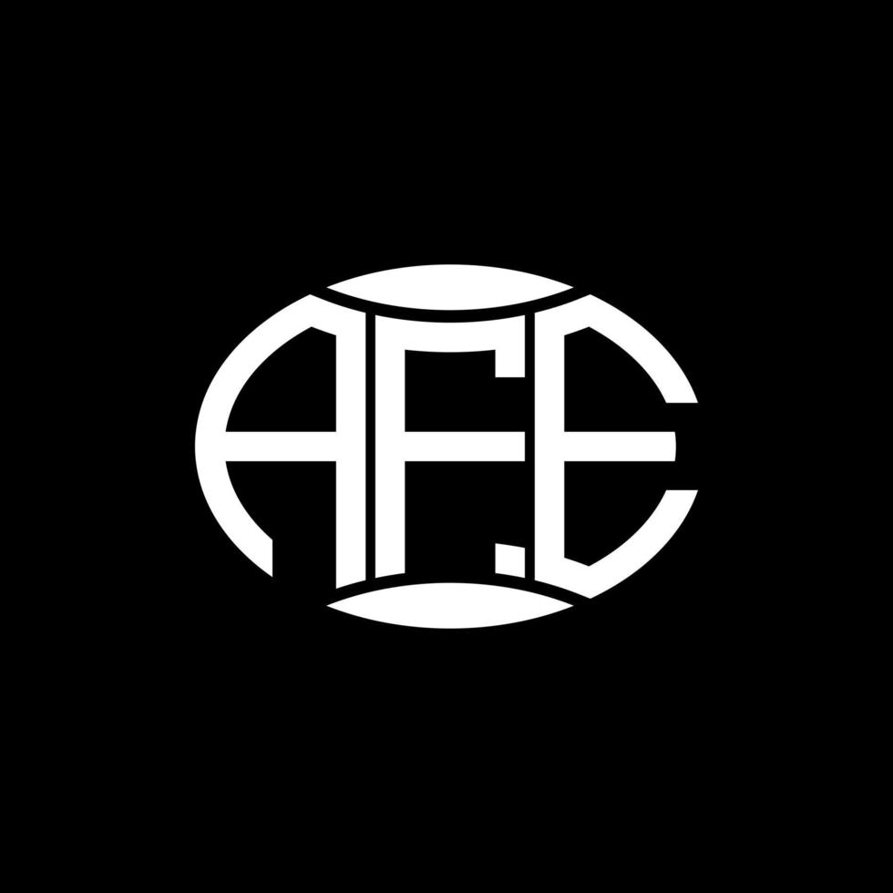 création de logo cercle monogramme abstrait afe sur fond noir. afe logo de lettre d'initiales créative unique. vecteur