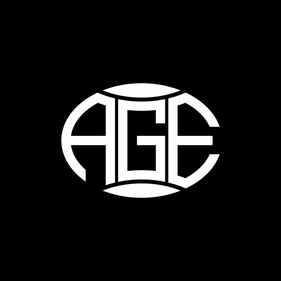 création de logo de cercle de monogramme abstrait d'âge sur fond noir. logo de lettre initiales créatives d'âge unique. vecteur
