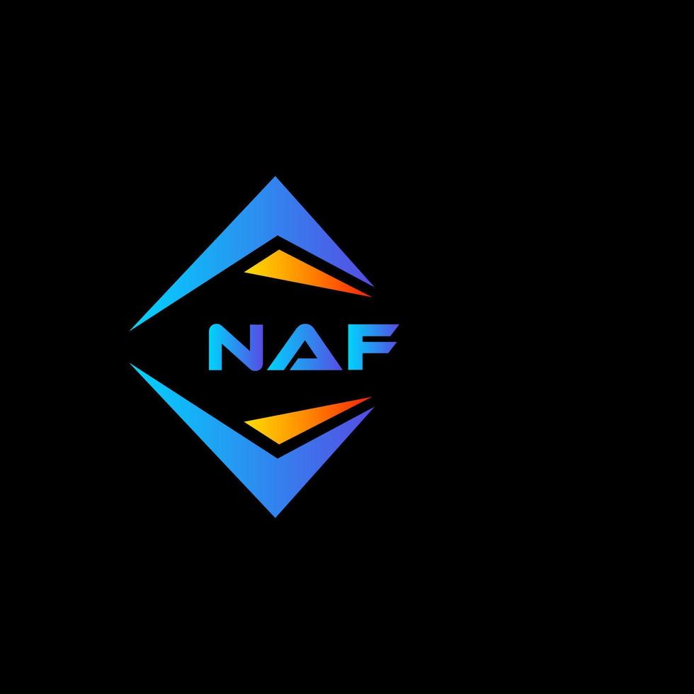 création de logo de technologie abstraite naf sur fond noir. concept de logo de lettre initiales créatives naf. vecteur
