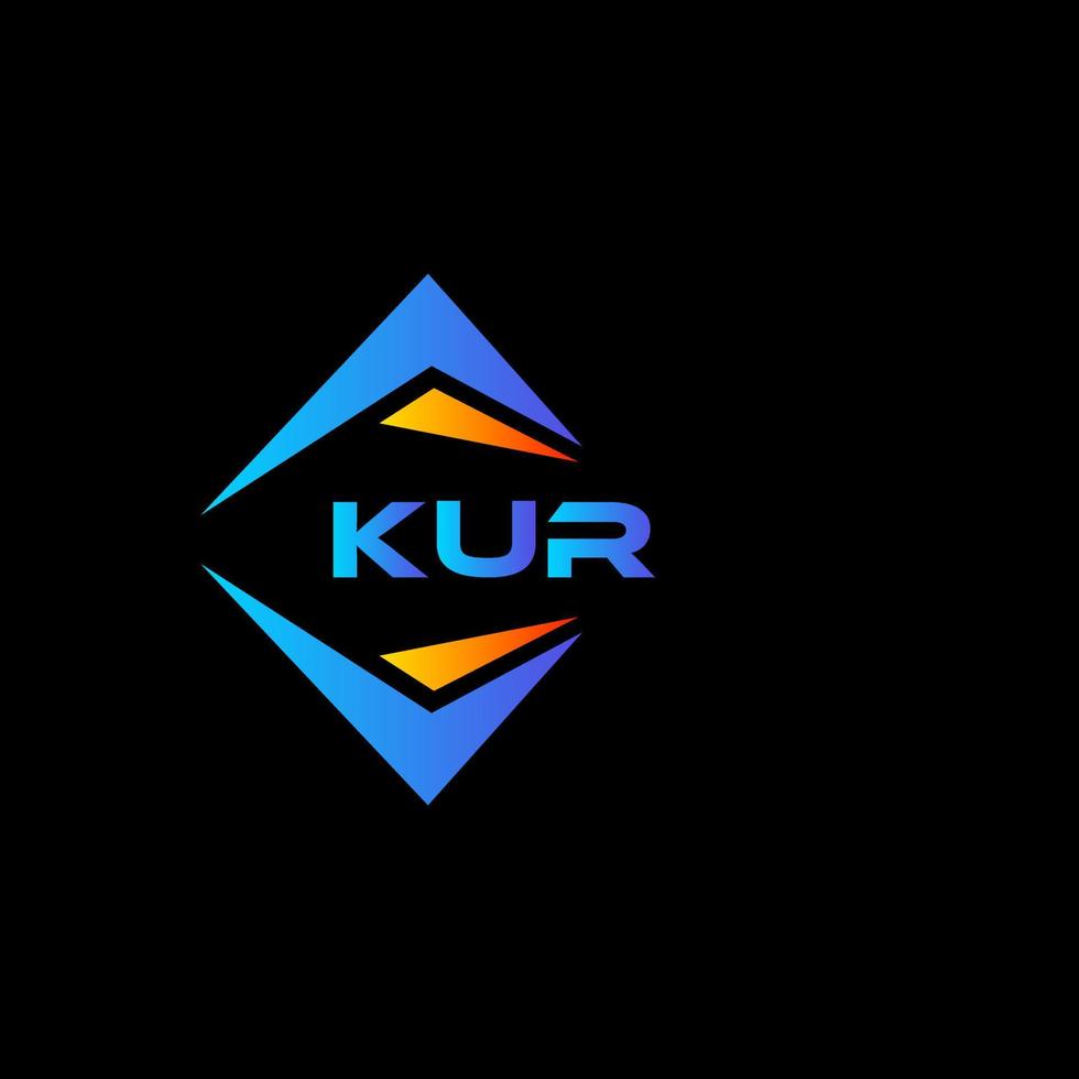 création de logo de technologie abstraite kur sur fond noir. kur concept de logo de lettre initiales créatives. vecteur