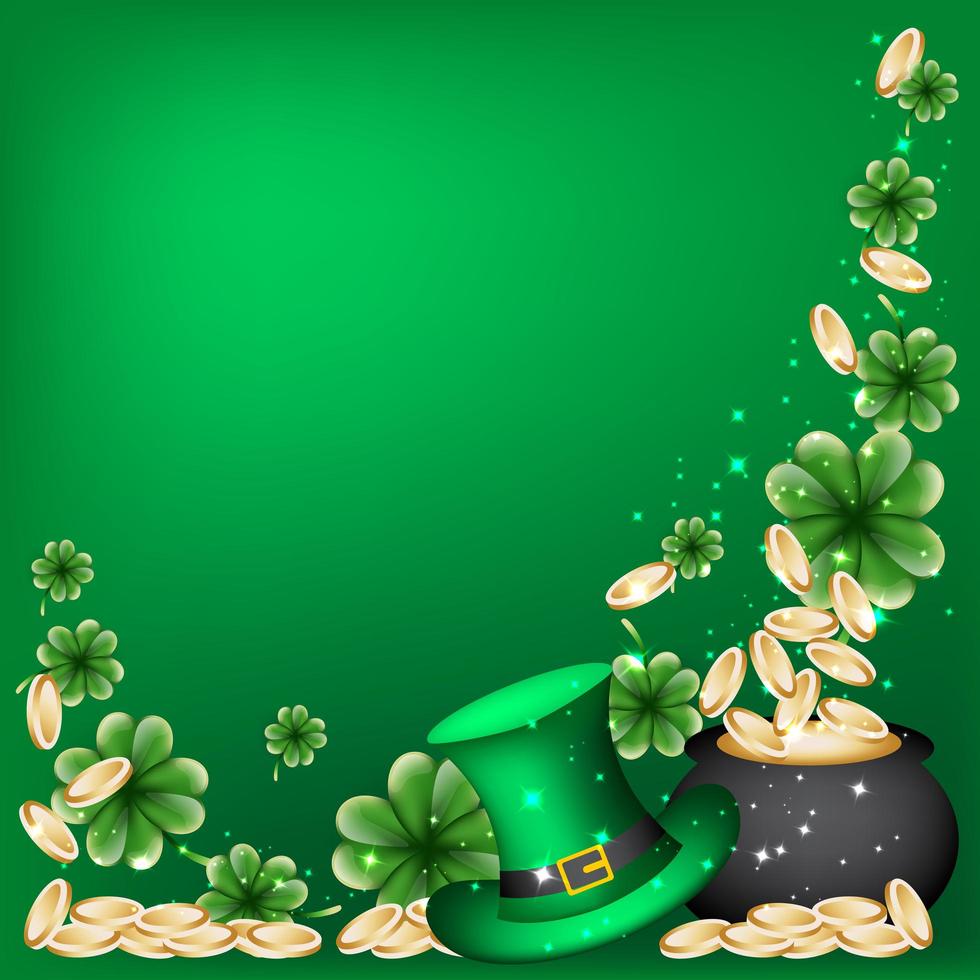 fond de la saint patrick avec chapeau de lutin vecteur