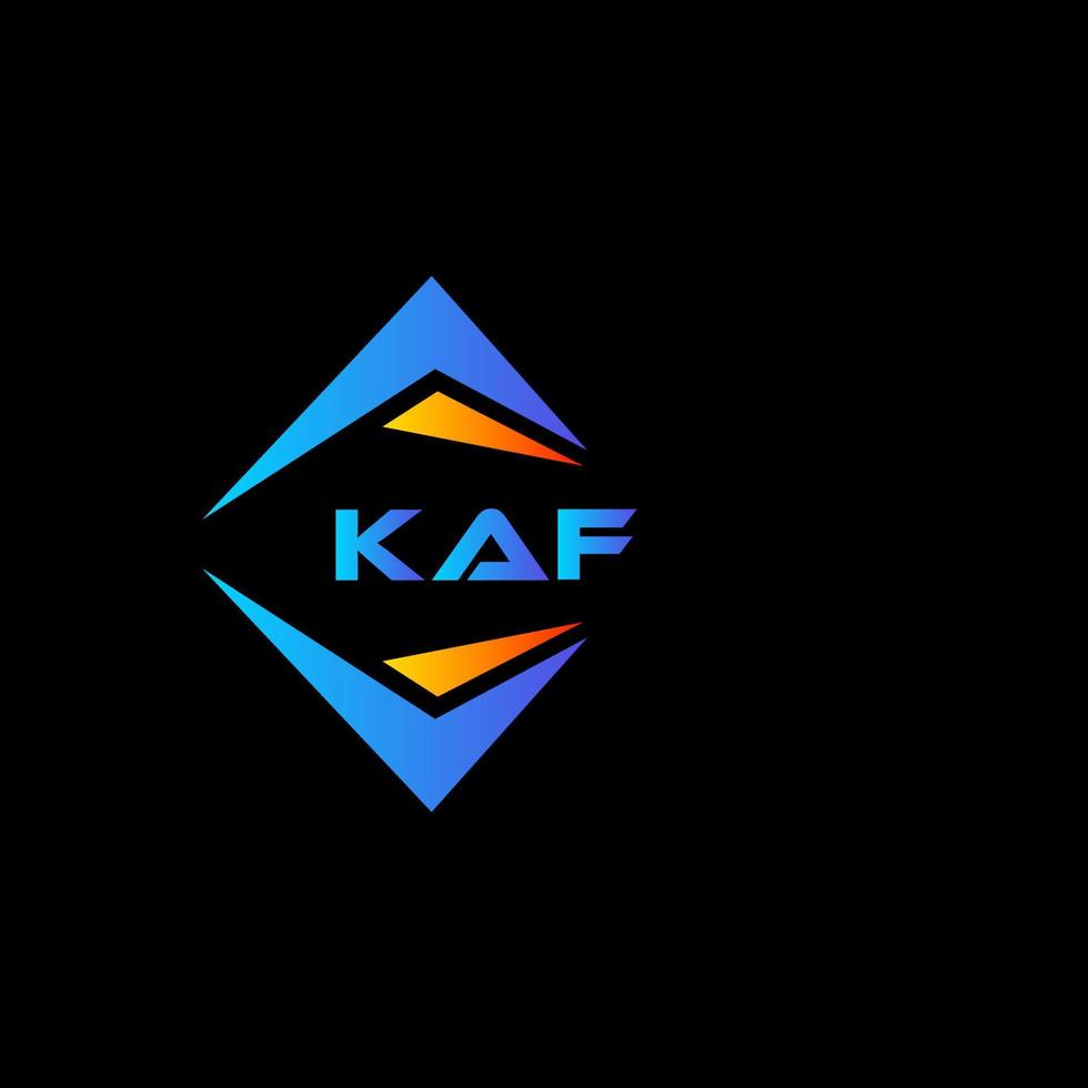 création de logo de technologie abstraite kaf sur fond noir. concept de logo de lettre initiales créatives kaf. vecteur