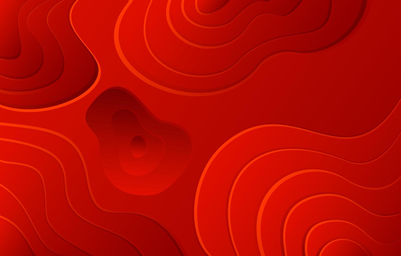 papier rouge coupé fond de formes de vague vecteur