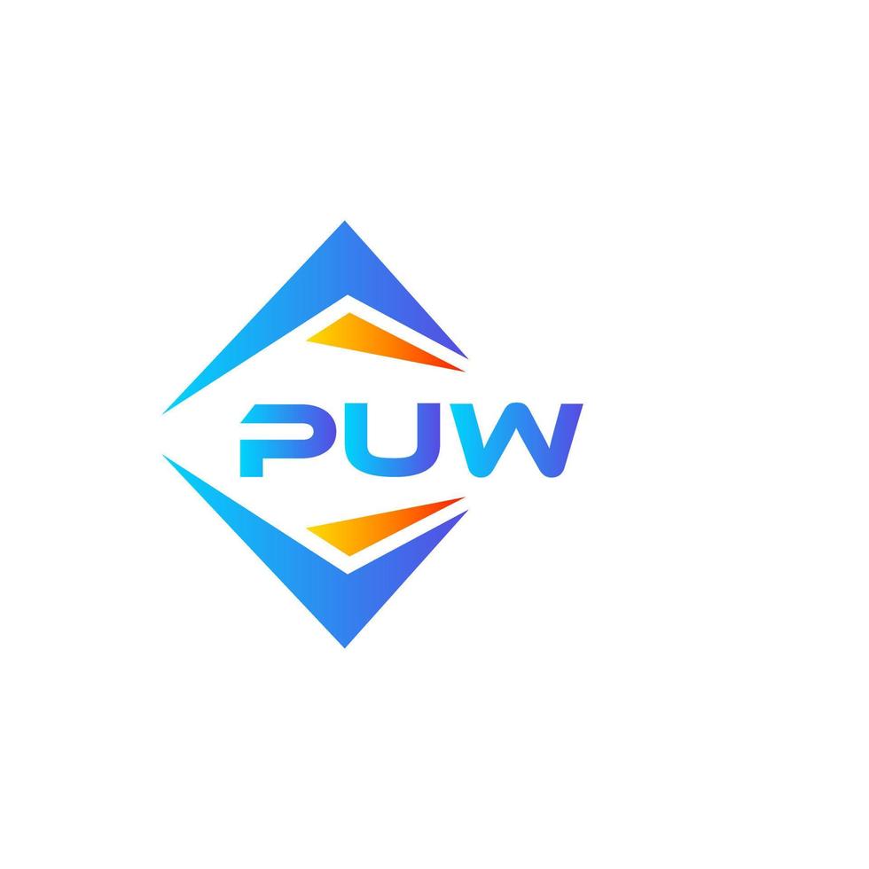 création de logo de technologie abstraite puw sur fond blanc. concept de logo de lettre initiales créatives puw. vecteur