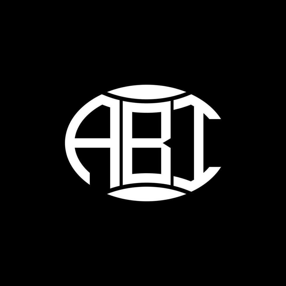création de logo de cercle de monogramme abstrait abi sur fond noir. logo de lettre d'initiales créative unique abi. vecteur