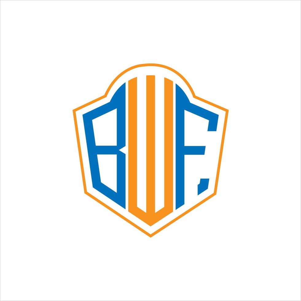 conception abstraite de logo de bouclier de monogramme de bwf sur le fond blanc. logo de lettre initiales créatives bwf. vecteur