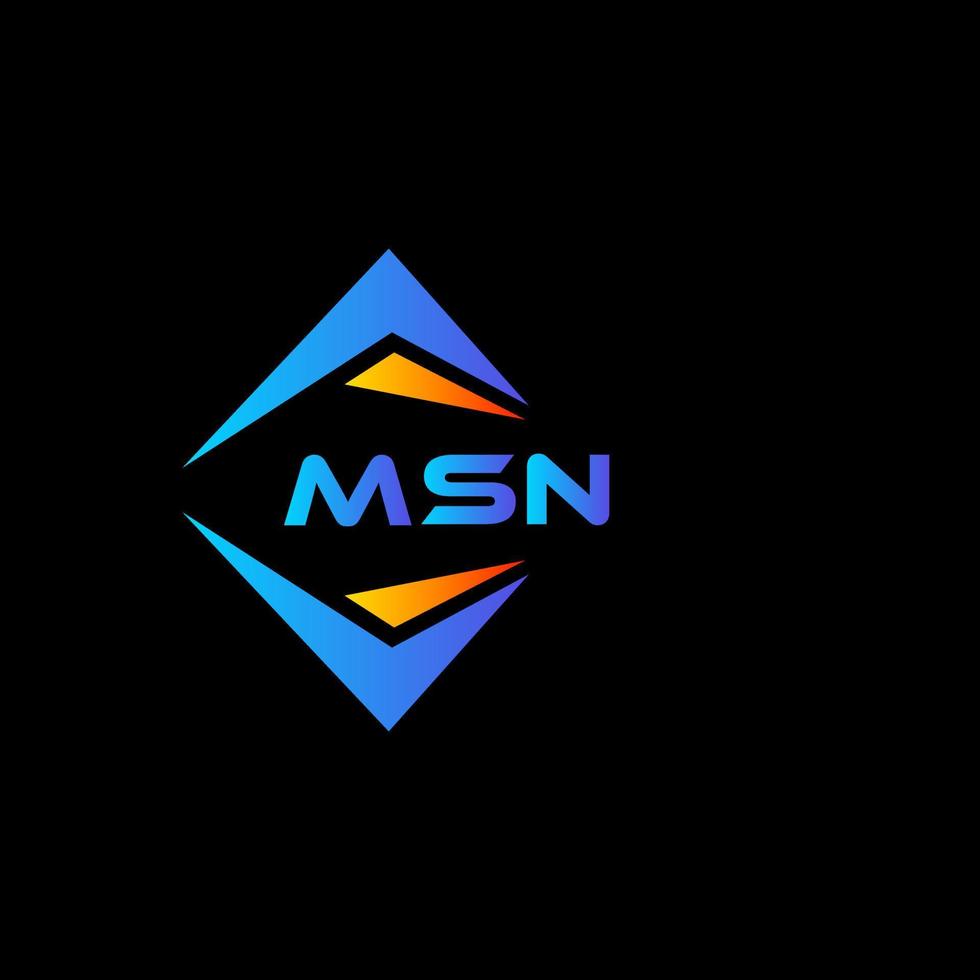 création de logo de technologie abstraite msn sur fond noir. concept de logo lettre initiales créatives msn. vecteur
