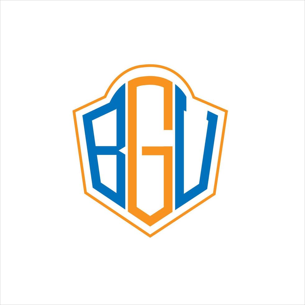 création de logo de bouclier de monogramme abstrait bgu sur fond blanc. logo de lettre initiales créatives bgu. vecteur