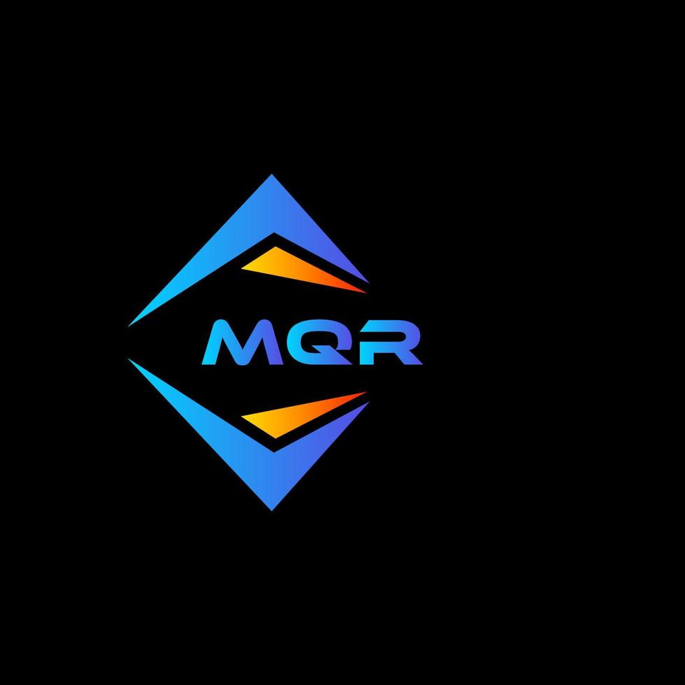 création de logo de technologie abstraite mqr sur fond noir. concept de logo de lettre initiales créatives mqr. vecteur
