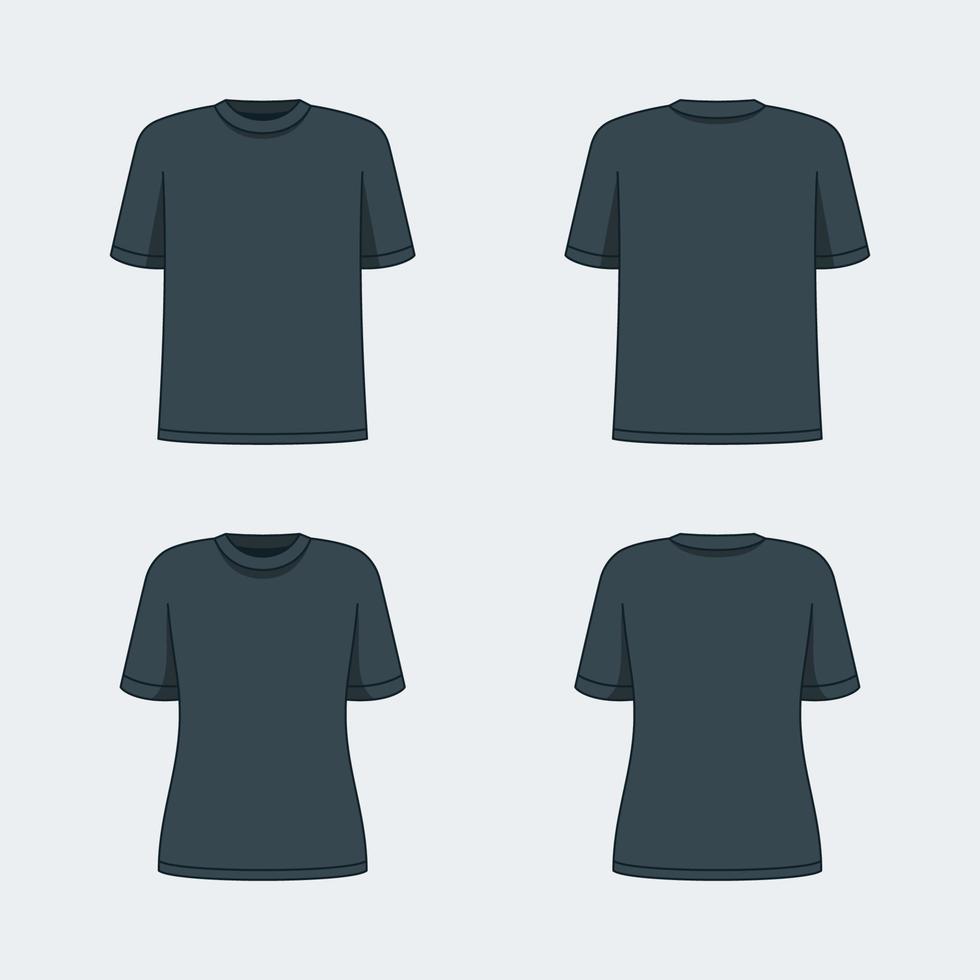 contour noir t-shirt mock up vecteur