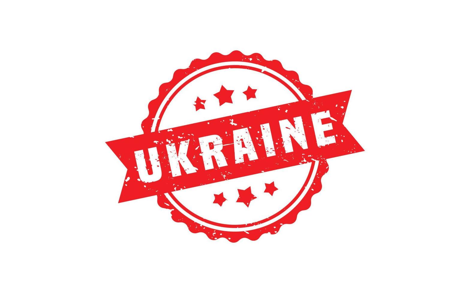 Timbre en caoutchouc ukrainien avec style grunge sur fond blanc vecteur