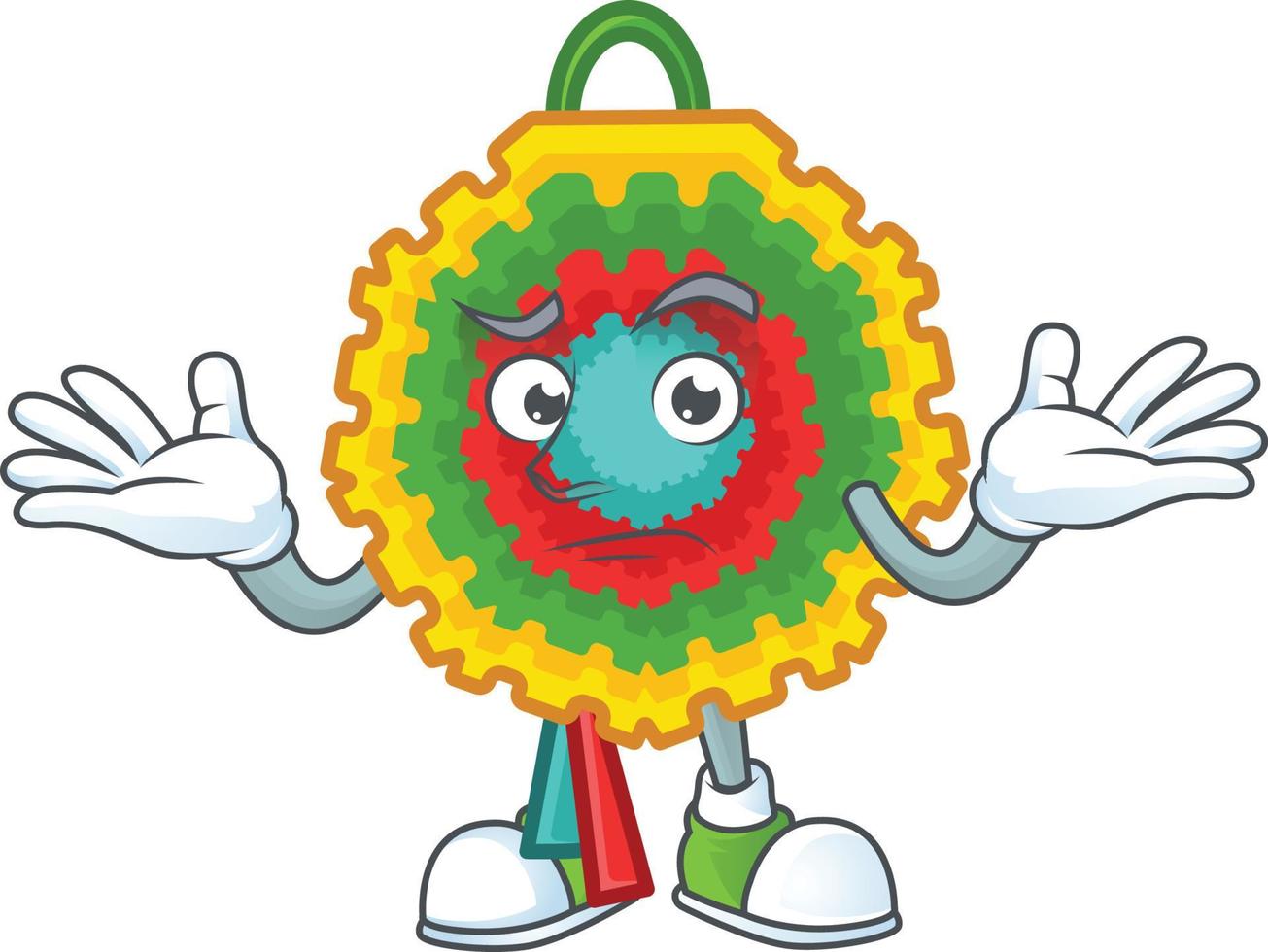 style de mascotte de dessin animé de pinata vecteur