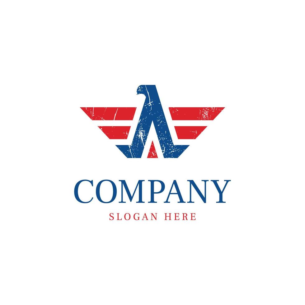lettre un logo aigle américain vecteur