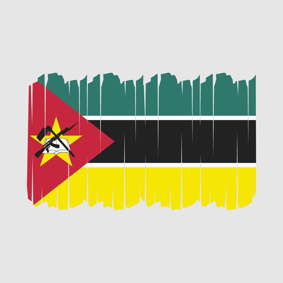coups de pinceau du drapeau mozambicain vecteur