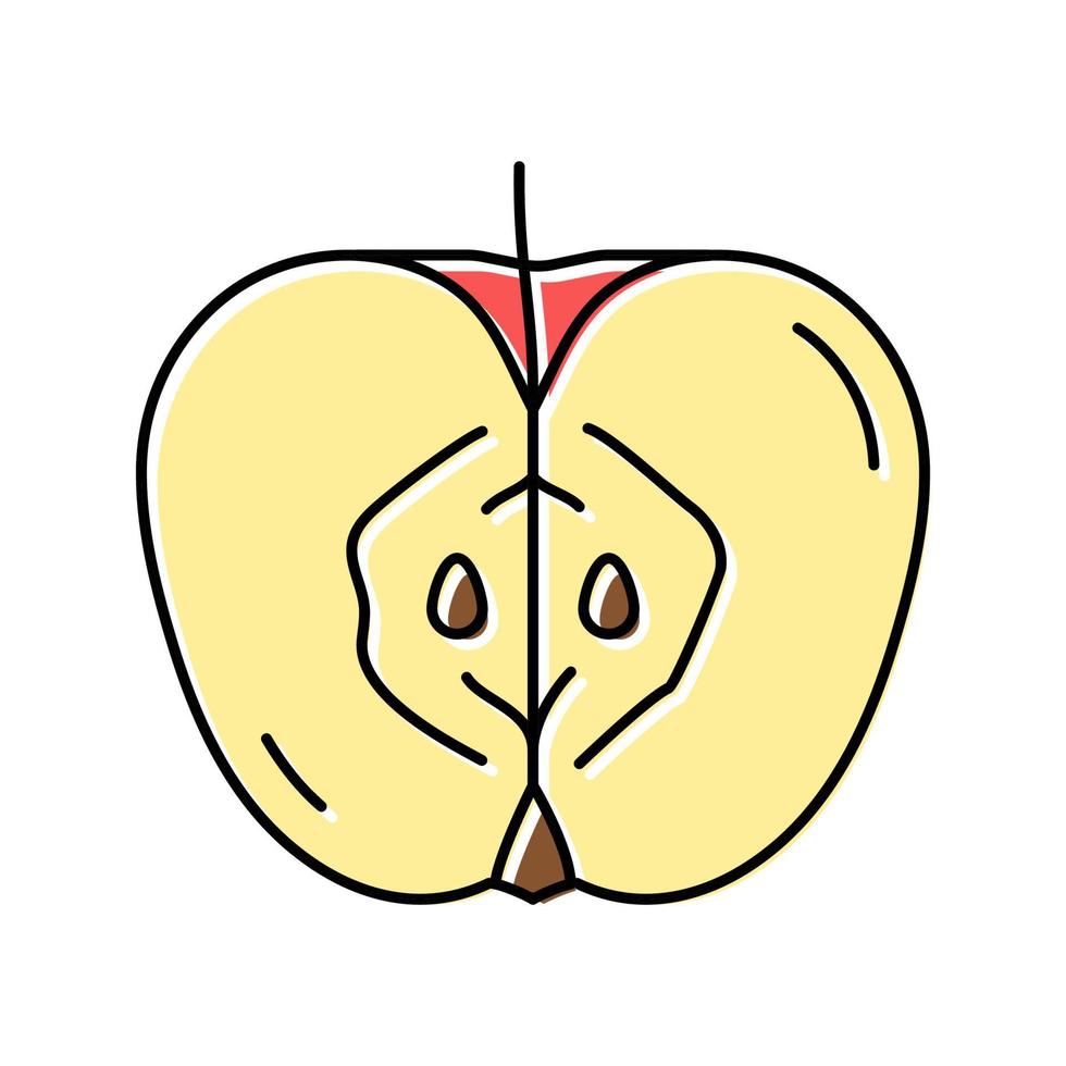 illustration vectorielle d'icône de couleur de pomme coupée rouge vecteur