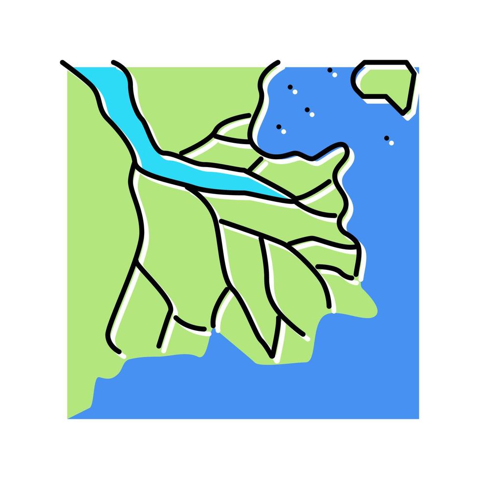 delta rivière couleur icône illustration vectorielle vecteur