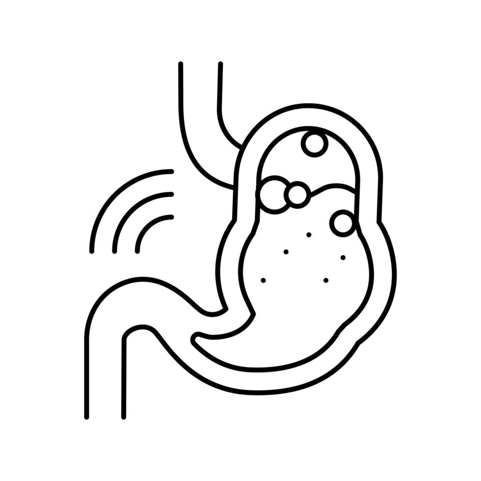 illustration vectorielle de l'icône de la ligne de l'estomac indigestion vecteur