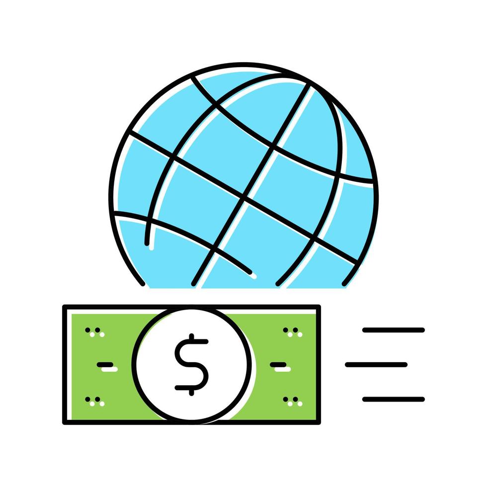 illustration vectorielle d'icône de couleur d'investissement international isolée vecteur