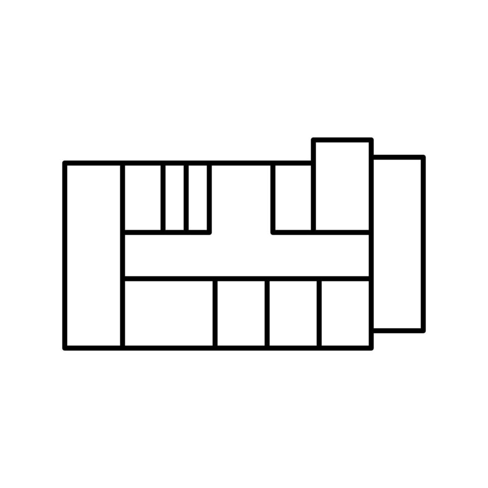 illustration vectorielle de l'icône de la ligne du plan d'appartement vecteur