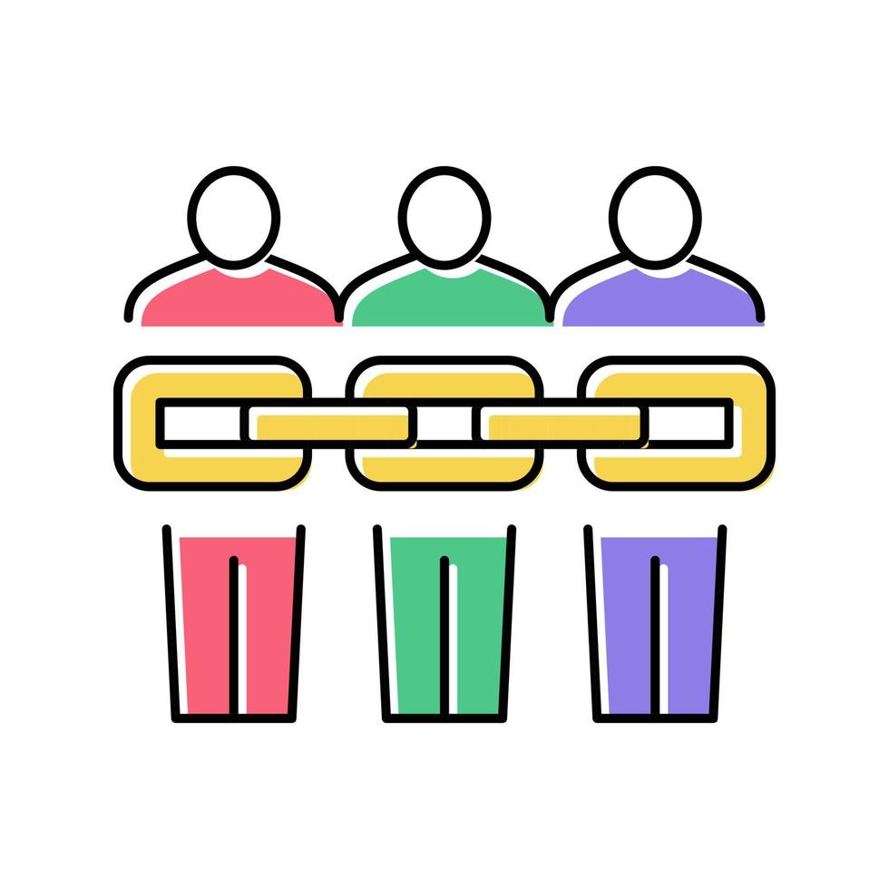 chaîne de personnes crowdsoursing couleur icône illustration vectorielle vecteur