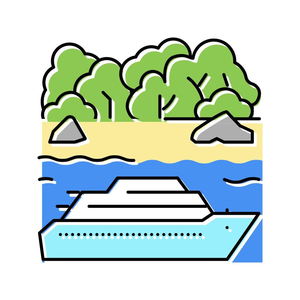 croisière tropicale vacances couleur icône illustration vectorielle vecteur
