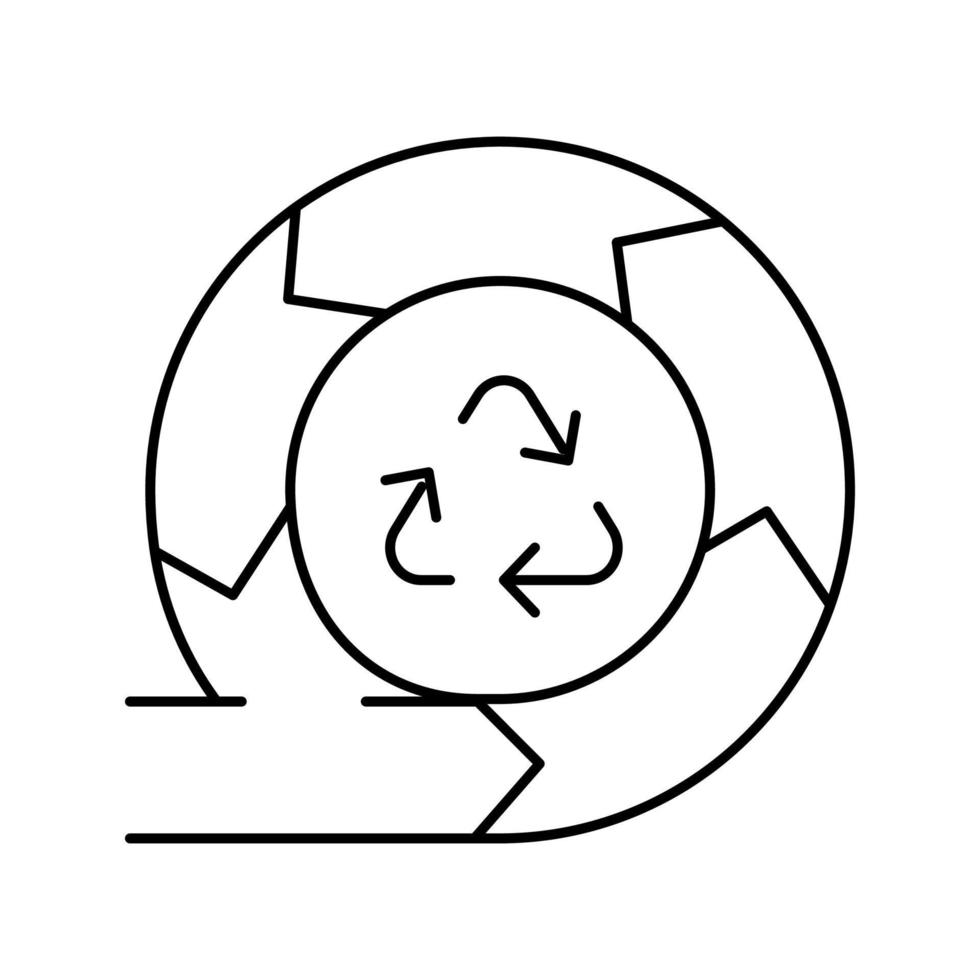 illustration vectorielle d'icône de ligne de recyclage et d'économie circulaire vecteur