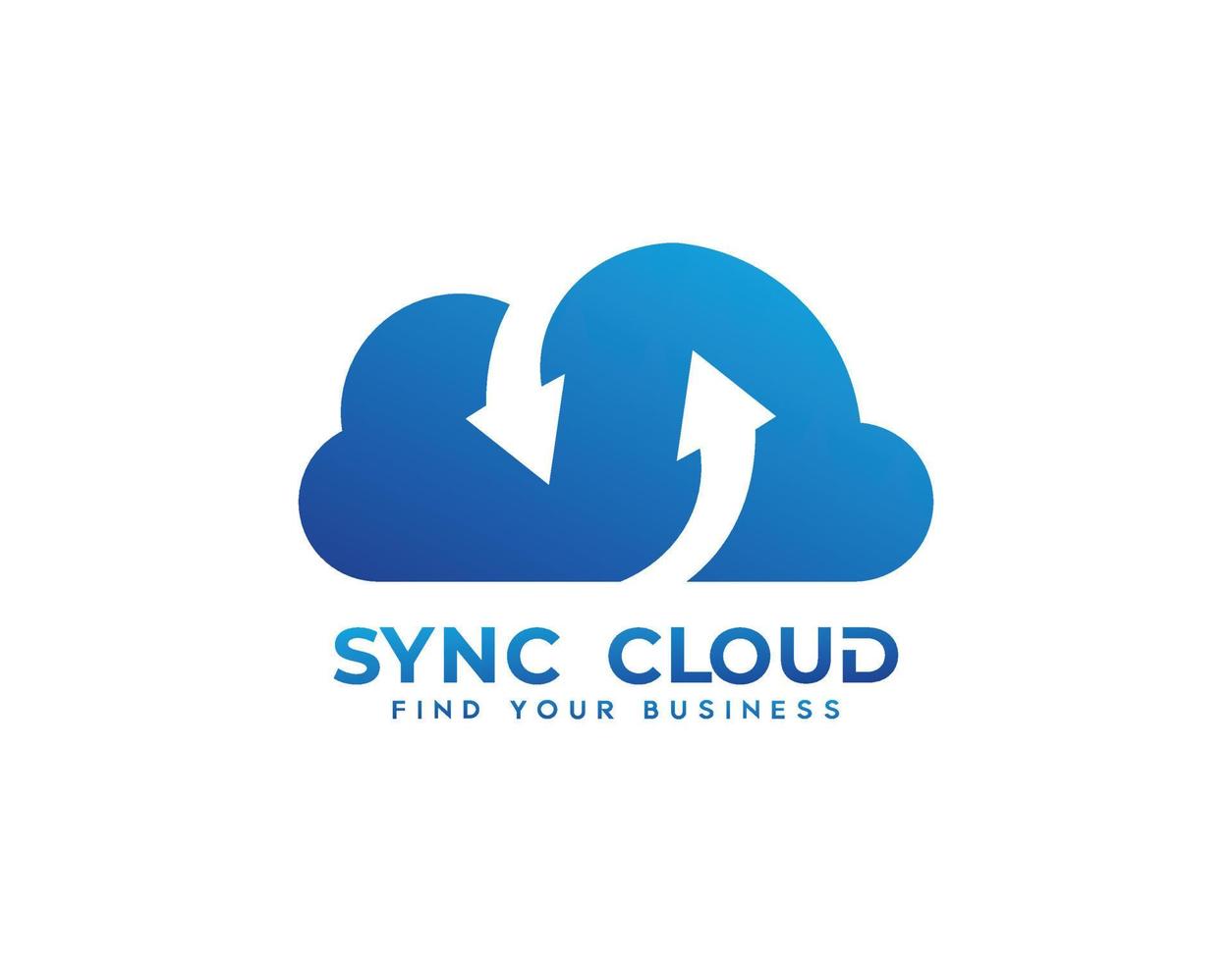 logo de nuage de synchronisation ou vecteur de symbole de signe d'icône