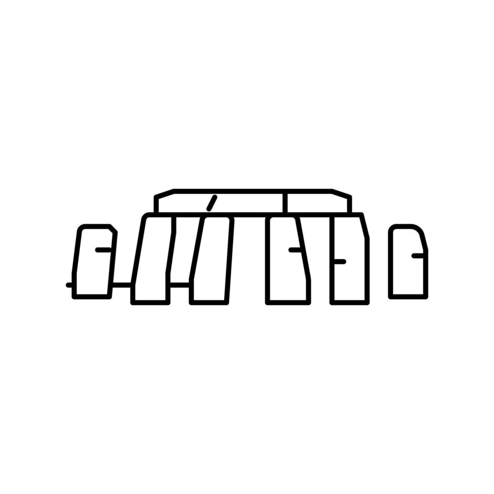 illustration vectorielle de l'icône de la ligne du monument de stonehenge vecteur