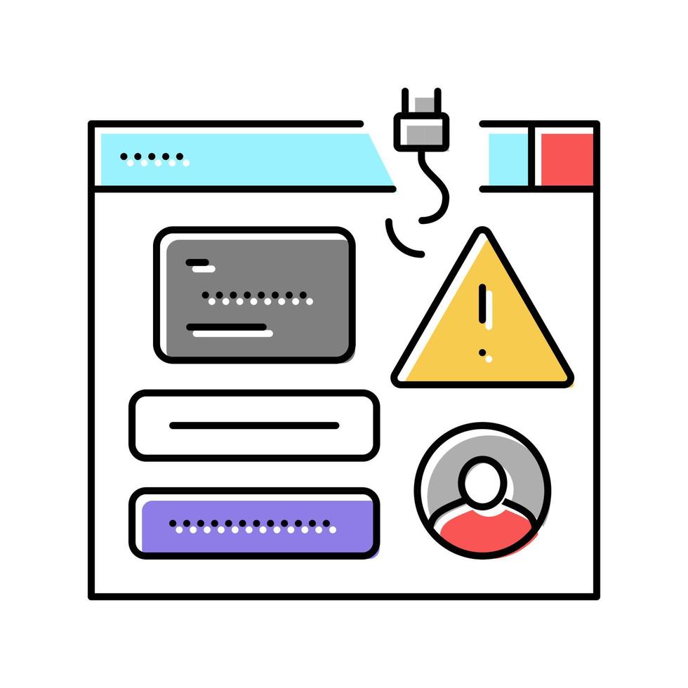 illustration vectorielle de l'icône de couleur des attaques de phishing vecteur