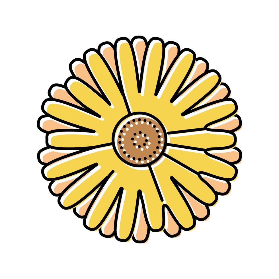 calendula fleur bourgeon couleur icône illustration vectorielle vecteur