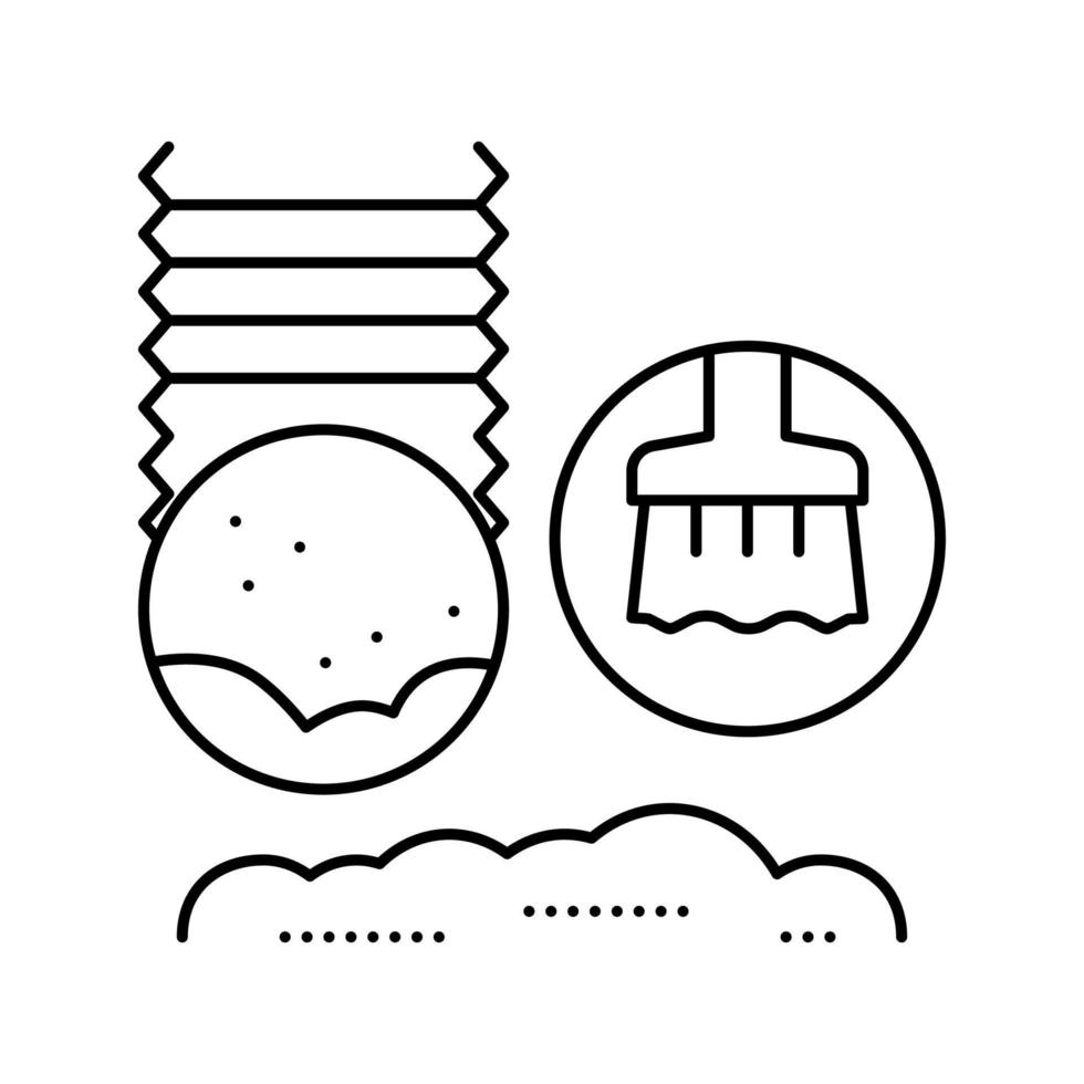 illustration vectorielle de l'icône de la ligne de nettoyage de la ventilation de la sécheuse vecteur
