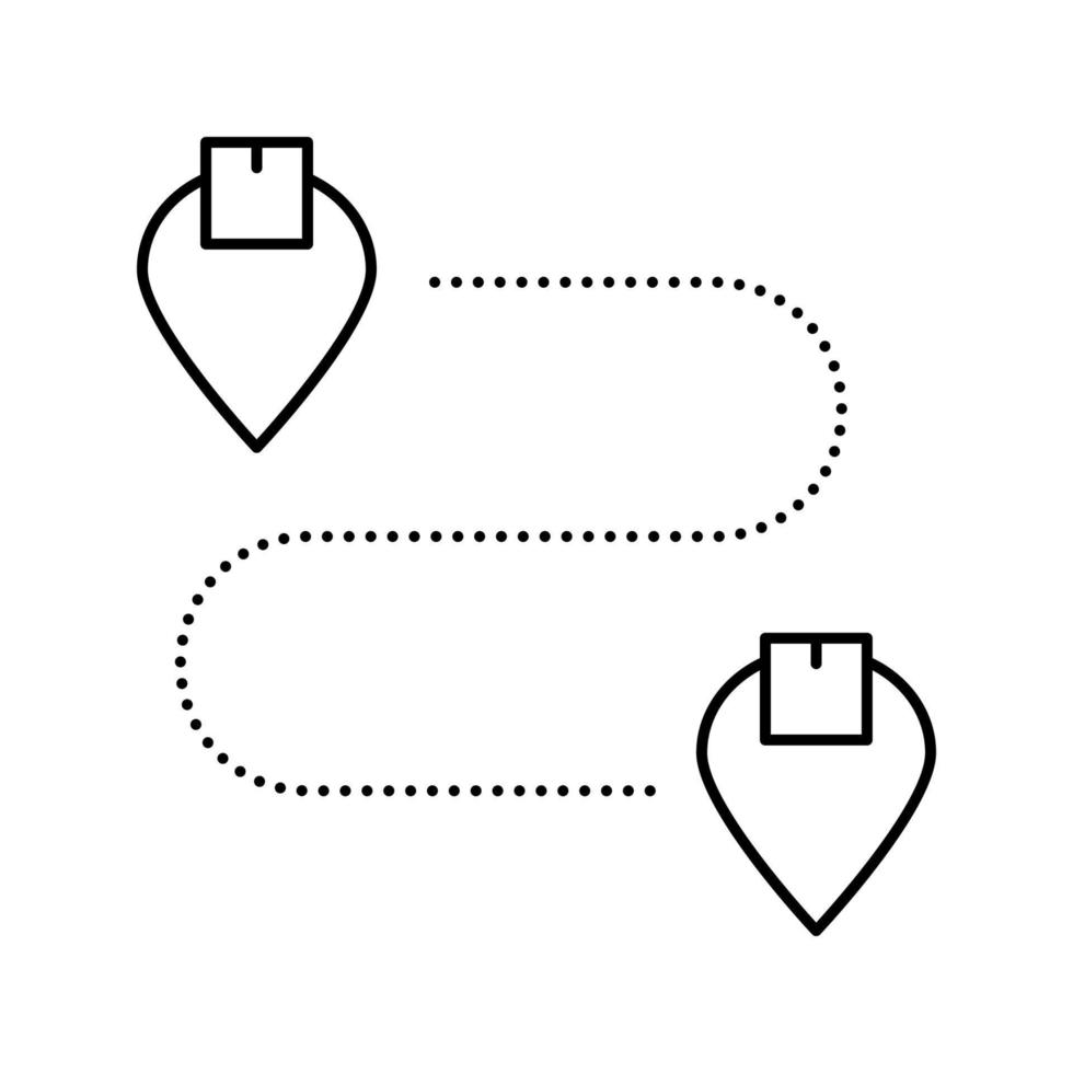 direction de livraison marques gps ligne icône illustration vectorielle vecteur