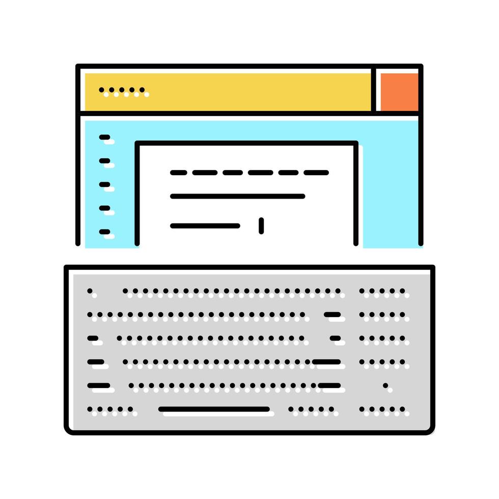 machine à écrire occupation couleur icône illustration vectorielle vecteur