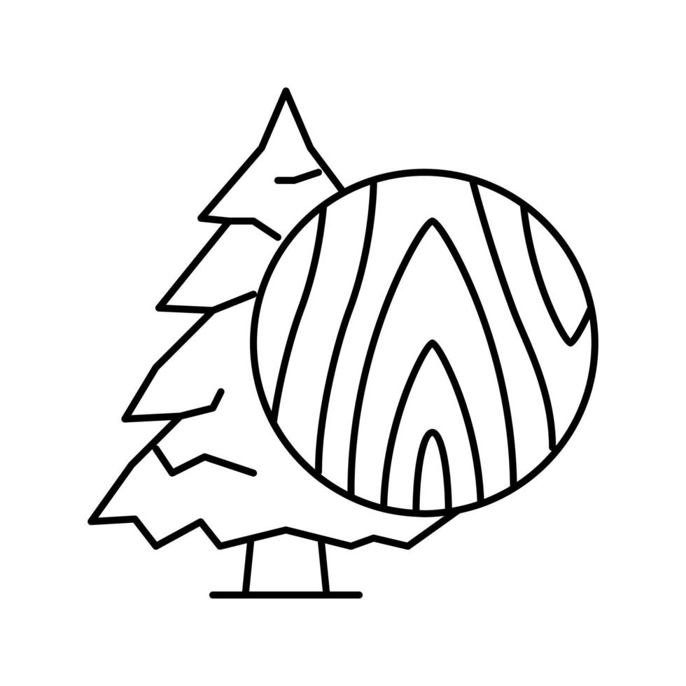 illustration vectorielle d'icône de ligne de bois de sapin vecteur
