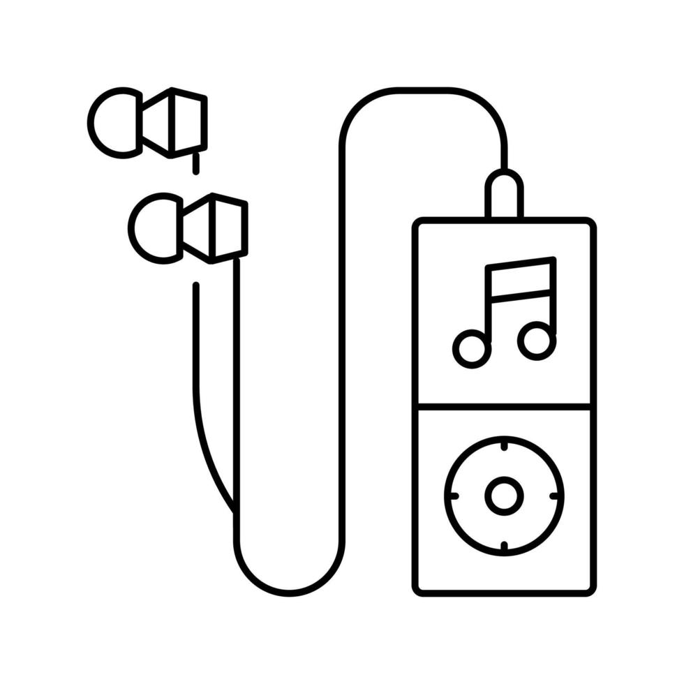 illustration vectorielle d'icône de ligne de lecteur mp3 vecteur