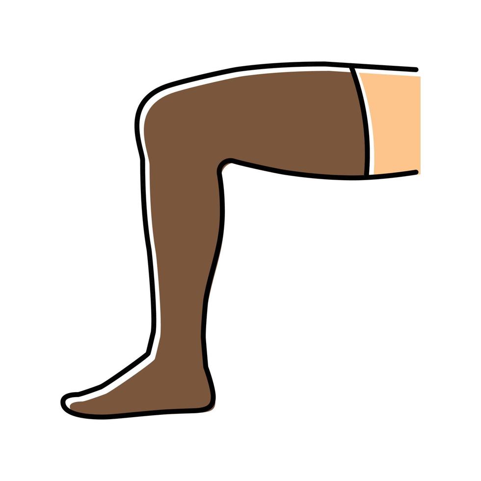 sur l'illustration isolée de vecteur d'icône de couleur de chaussette de genou