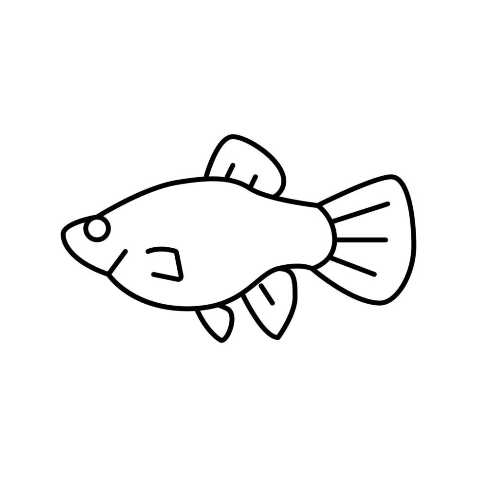 platy poisson ligne icône illustration vectorielle vecteur