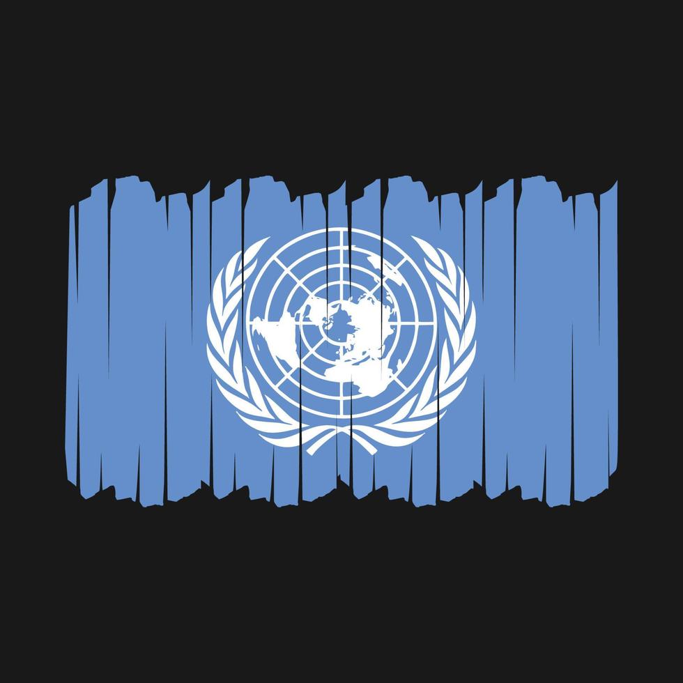 coups de pinceau du drapeau des nations unies vecteur