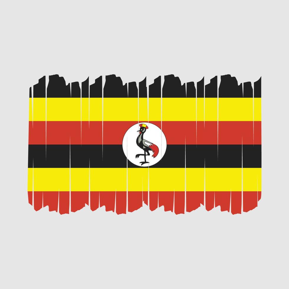 coups de pinceau du drapeau de l'ouganda vecteur
