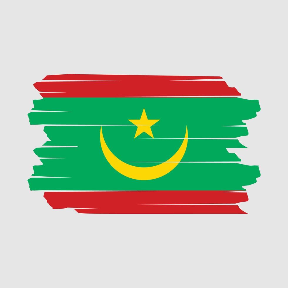 vecteur de brosse drapeau mauritanie