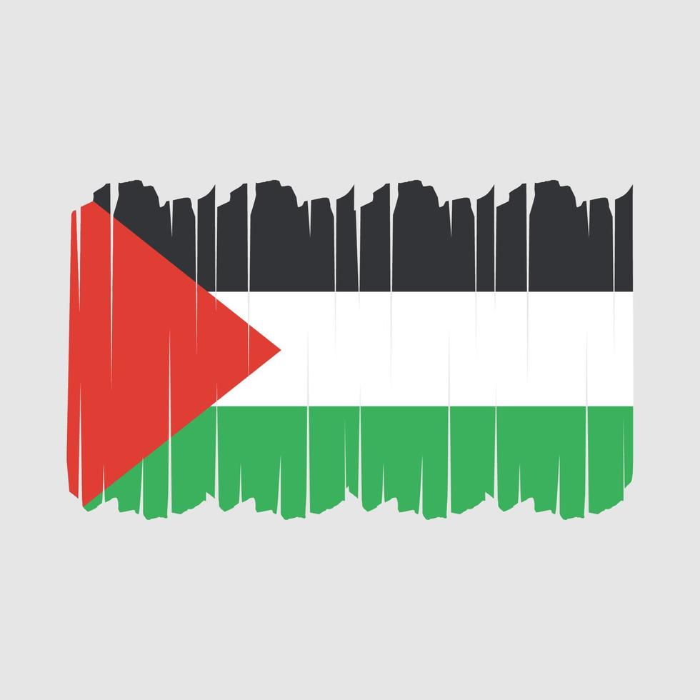 coups de pinceau du drapeau de la palestine vecteur