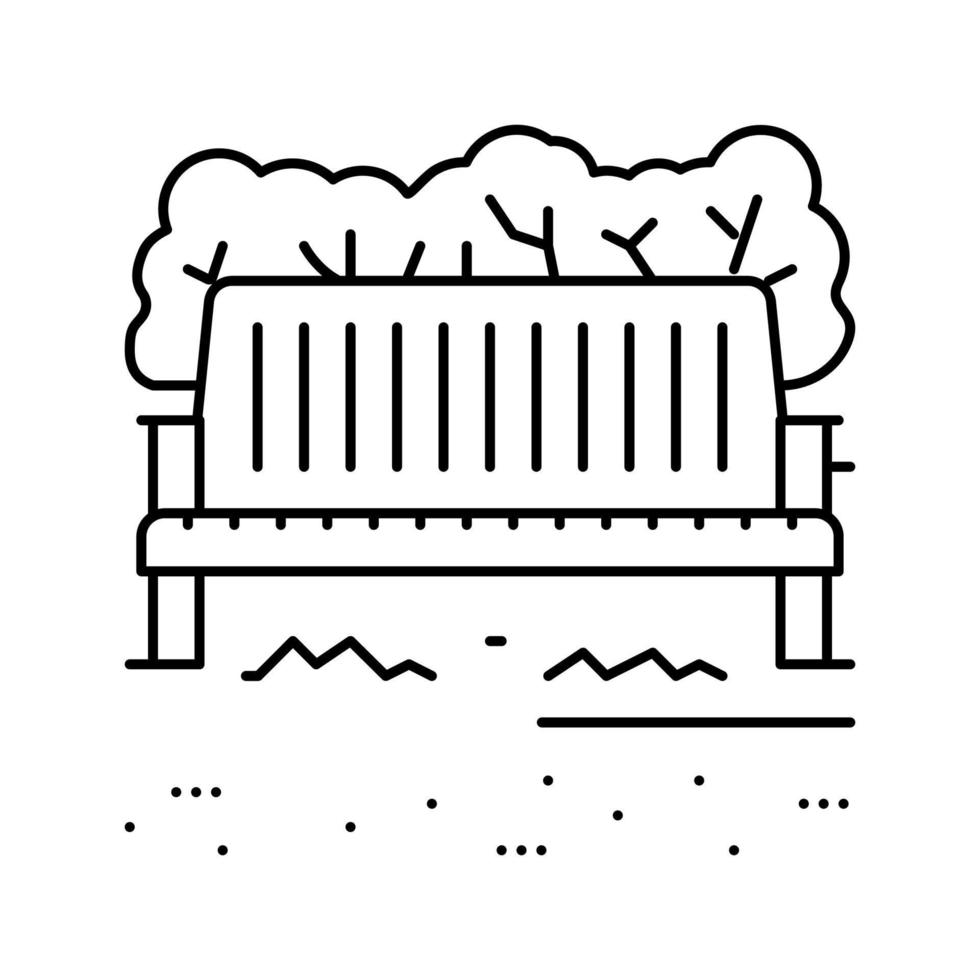 illustration vectorielle de l'icône de la ligne de banc de parc vecteur