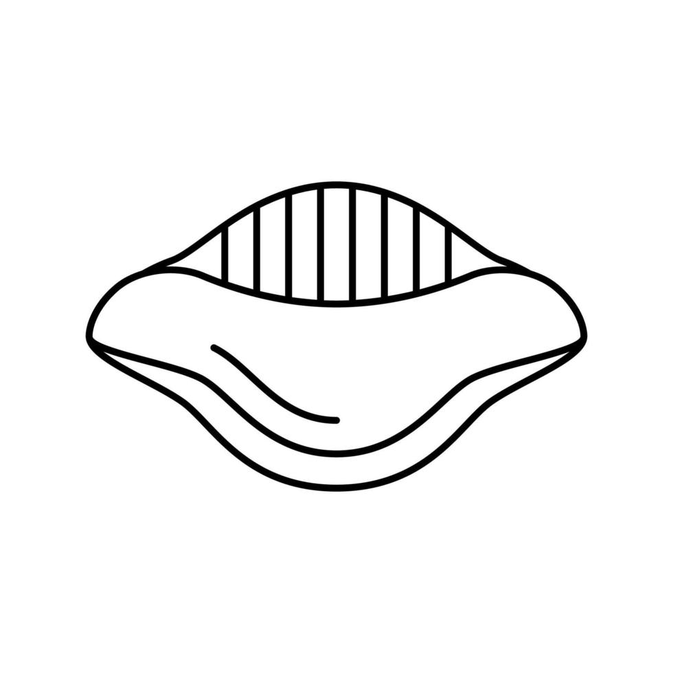 illustration vectorielle de l'icône de la ligne de pâtes conchiglie vecteur