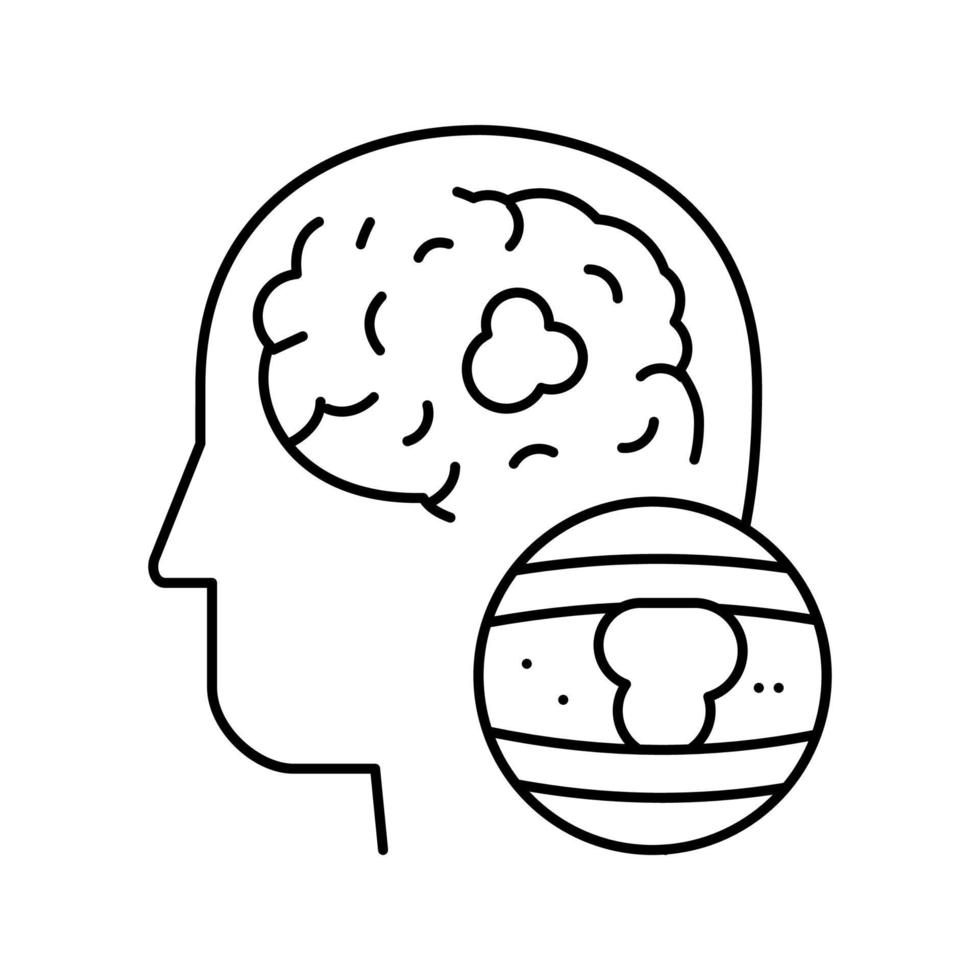 illustration vectorielle de l'icône de la ligne de congestion des vaisseaux cérébraux vecteur