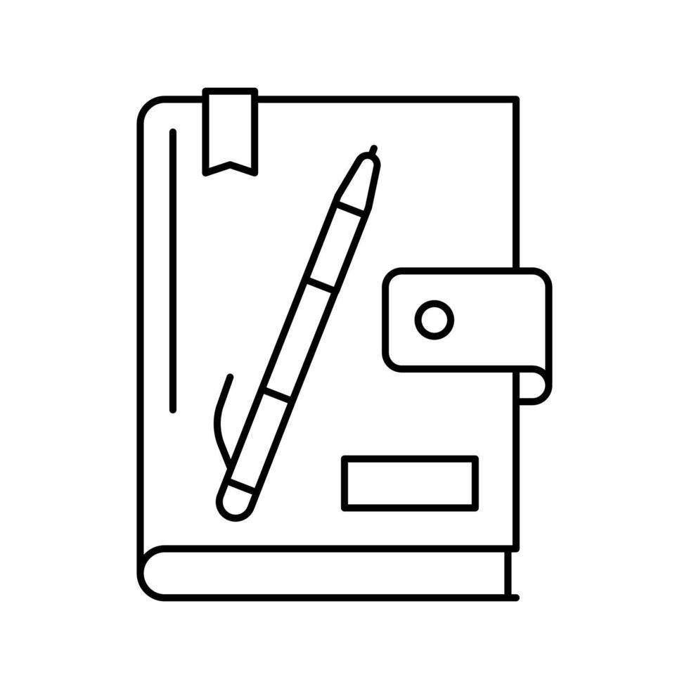 L'icône de la ligne de l'ordinateur portable journal vector illustration