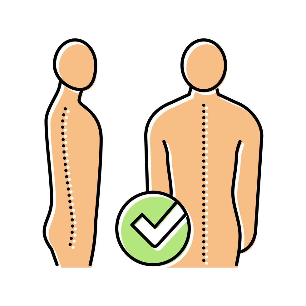 illustration vectorielle d'icône de couleur de posture correcte vecteur