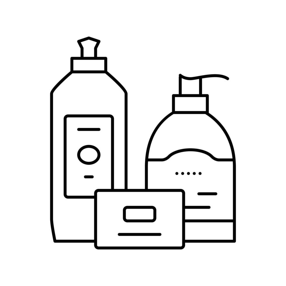 bain de savon liquide chimique ligne icône illustration vectorielle vecteur