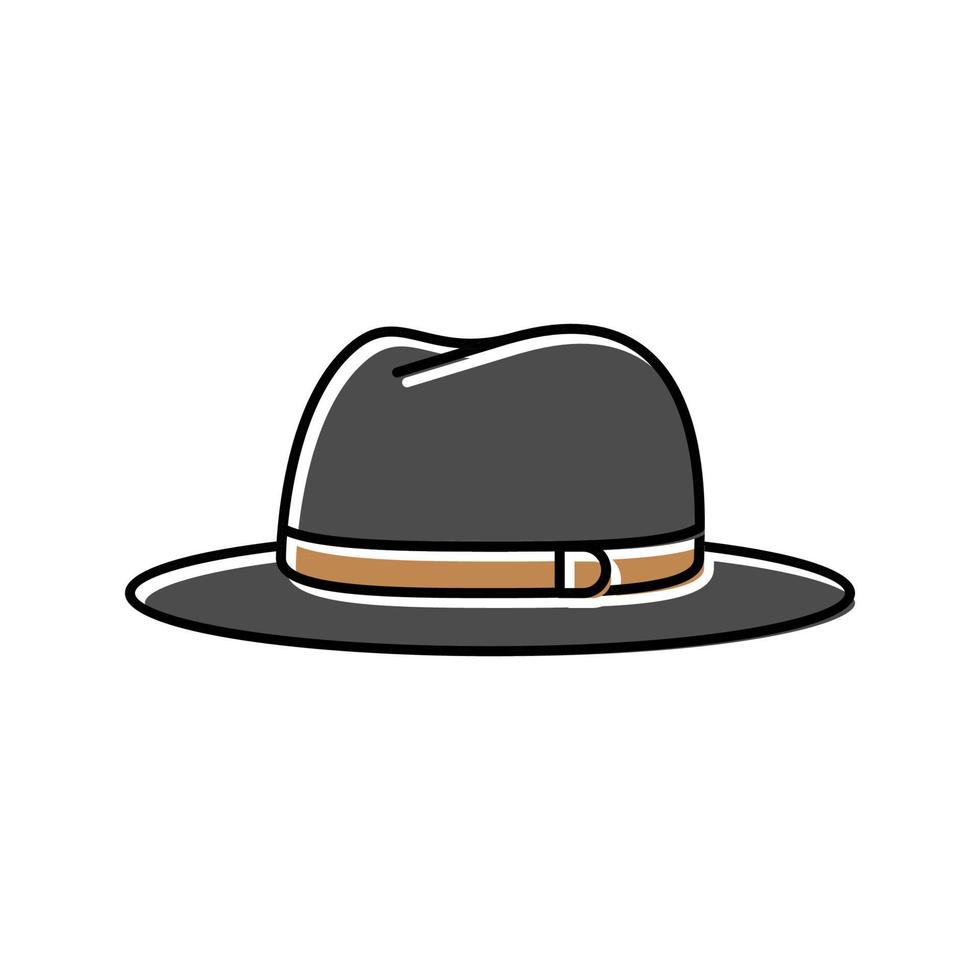 chapeau fedora casquette couleur icône illustration vectorielle vecteur